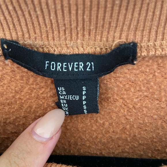 Women’s Orange Forever 21 Crewneck Sweatshirt, Small - Picture 2 of 4